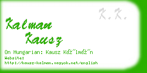 kalman kausz business card